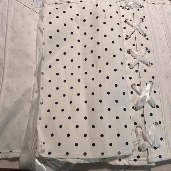 CORSET STORY Sz 20 UK Corset Polka Dot Ruffles Lace Up NEW WITH TAG - Picture 13 of 13